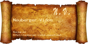 Neuberger Vidos névjegykártya